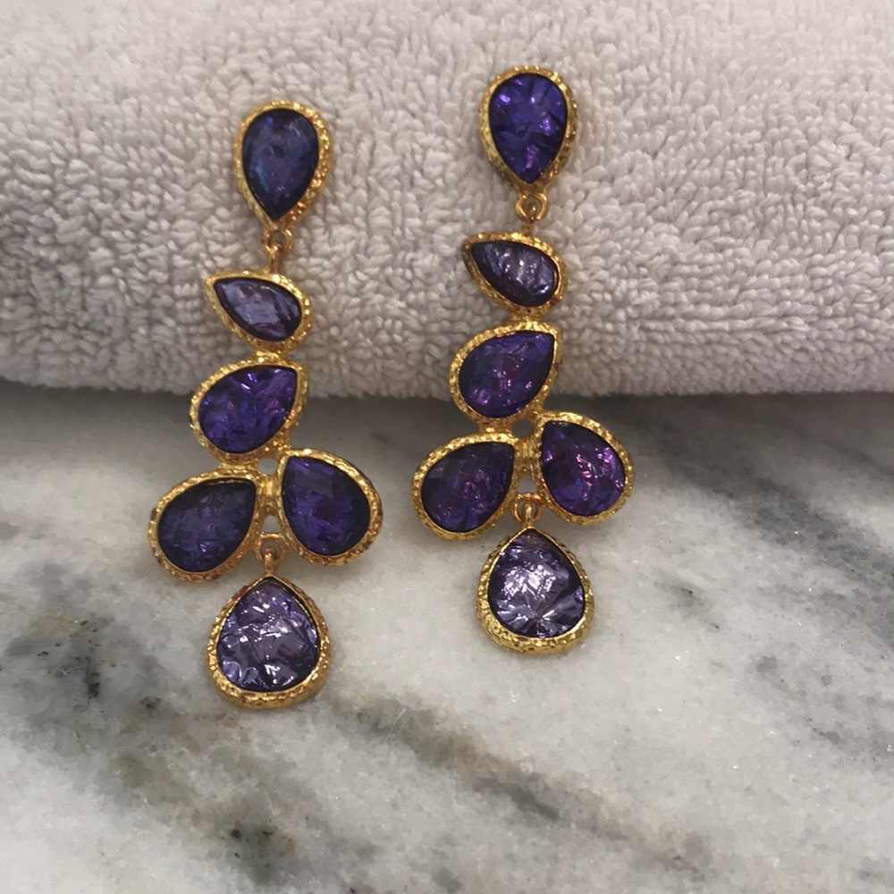 Purple/golden earrings